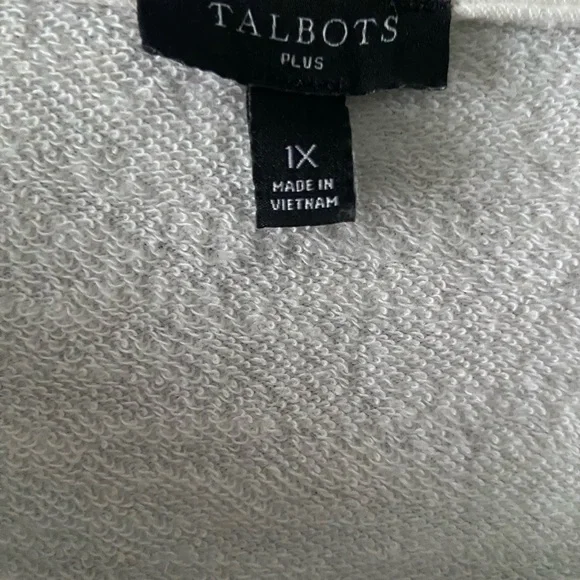 Talbots Plus Lightweight Blues Ombré French Terry Knit Top - 1X - Picture 2 of 3